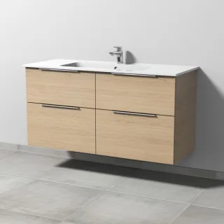Sanipa 3way Waschtischunterbau zu Duravit ME by Starck Waschtisch mit 4 Auszügen, Eiche-Nordic UM72748