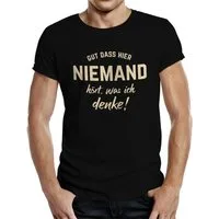 RAHMENLOS® T-Shirt für Büro oder Werkstatt: Gut, dass niemand hört, was ich denke