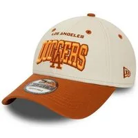 New Era Baseball Cap Los Angeles Dodgers MLB Script Beige Braun 9Forty Verstellbare Cap New (1-St)