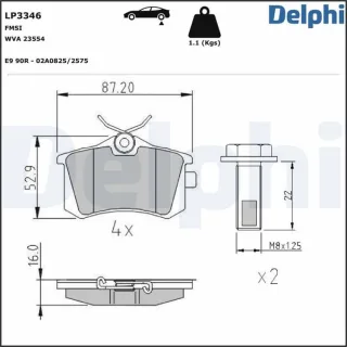 Delphi Bremsbel?ge hinten Citroen Opel Peugeot Renault Seat VW