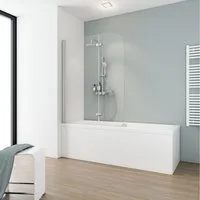 Schulte Badewannenfaltwand Komfort 112 x 140 cm, Sicherheitsglas, (2 tlg), Klar Chromoptik