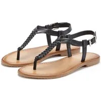 Vivance Zehentrenner Sandalette, Sommerschuh,Sandale aus Leder mit Flecht-Optik