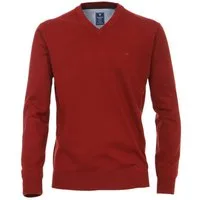 Redmond V-Ausschnitt-Pullover REDMOND Casual Herren Pullover Langarm V-Neck Comfort Dunkelrot