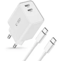TECH PROTECT Tech-Protect C35W USB-C PD Ladegerät 2-Port + Kabel Weiß Smartphone-Ladegerät