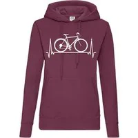Youth Designz Kapuzenpullover Heartbeat Fahrrad Damen Hoodie Pullover mit Trendigem Bike Frontdruck