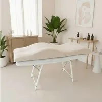 STM Company Massageliege Memory Foam Wellenmatratze für Kosmetikliege (180x60 cm / 190x70 cm, mit Veloursbezug), Anatomischer Lash Topper für Wimpern, PMU & Kosmetik