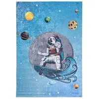Mazovia Kinderteppich Kinderteppich Kinderzimmerteppich Planeten Weltraum, 80 x 150 cm