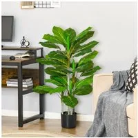 Kunstpflanze künstlicher Baum Aglaonema (immergrün), HOMCOM, Höhe 95.0 cm, mit Topf, pflegeleicht, realistisch