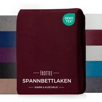 Carpe Sonno Spannbettlaken Frottee Winter Laken 90x200 100x200 140x200 160x200 180x200 200x200, Frottee, Gummizug: rundum, (1 Stück), Kuscheliges Winter Spannbettlaken 90x200 Spannbetttuch Rot