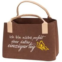 Mel-O-Design Shopper 2716 Filz Tasche Shopper mit Spruch "Ich bin nicht perfekt, aber dafür (Stück, 1-tlg., 1), Ich bin nicht perfekt, aber dafür einzigartig