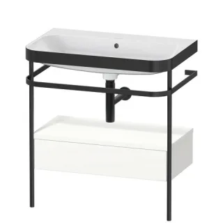 Duravit Happy D.2 Plus c-bonded Set mit Metallkonsole und Schubkasten Weiß Seidenmatt 775x490x850 mm HP4742N3636