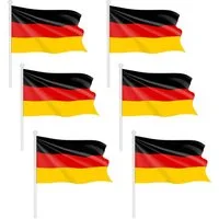Taffstyle Flagge Deutsche Handfahne SET Fahne EM & WM Fanartikel Fussball Deutschland (Handflagge Deutschlandfahne 10cm x 15cm), Fähnchen Stockfahne Party Flagge Basketball Handball Deutschlandfahne