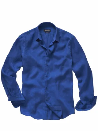 Mey & Edlich Herren Prestige-Leinenhemd Blau 100 % Leinen