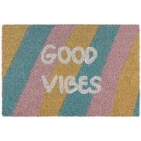 relaxdays Fußmatte Kokos "Good Vibes", Höhe: 15 mm