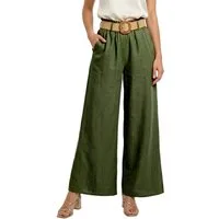 dy_mode Palazzohose Damen High Waist Palazzohose Weitbein Hose Schlupfhose Sommer Strand in Unifarbe, High Waist, mit elastischem Bund