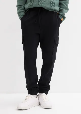 bonprix Jogginghose aus reiner Baumwolle, weich angerautes Innenmaterial, Loose Fit