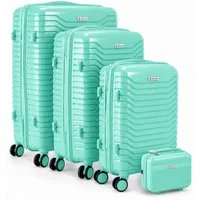 Berwin Trolleyset mit Beautycase Modell Calma Fresh Mint, 4 Rollen, (Set, 4 tlg., MS-19796)