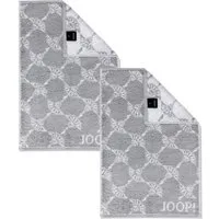 JOOP! Handtuch 2 Stück Joop! Gästetuch Cornflower 1611-76 Silber 30x50, Walkfrottier (2-St), Baumwolle