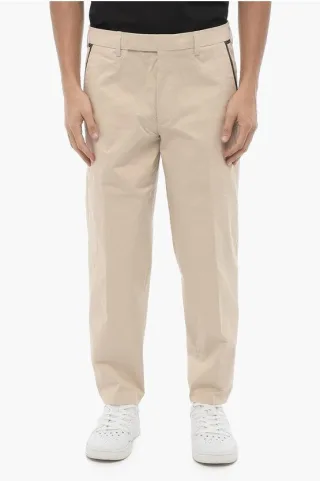 Regular Fit Slim Fit Hose mit Gürtelschlaufen in Beige