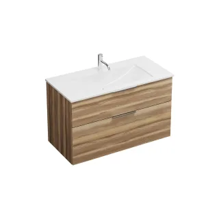 Burgbad Mineralguss Waschtisch-Set Eqio Frassino Dekor Cappuccino/Alpinweiss, SEYU102F3437C0001 SEYU102F3437C0001