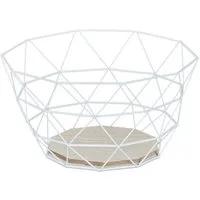 relaxdays Obstschale Obstkorb Gitter Design, Eisen, weiß
