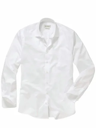Mey & Edlich Herren Satin-Hemd R.S.V.P. Weiß 100 % Baumwolle