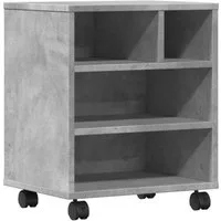 vidaXL Druckertisch Druckerständer mit Rollen Betongrau 41x32x48 cm