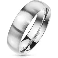 BUNGSA Fingerring 49 (15.6) Bungsa silberner RING - Silber - Damenring EDELSTAHL matt (Ring, 1-tlg), Damen Herren