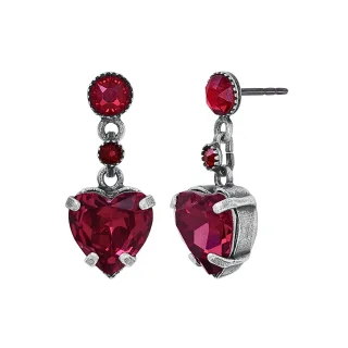 konplott - Ohrstecker - Hearts For Us rot/silver