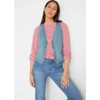 bonprix Jeansweste aus Baumwollmischung, taillierte Passform, mit Knopfleiste