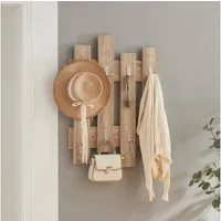 en.casa Wandgarderobe, »Raseborg« mit 16 Haken 60 x 80 cm Eicheoptik