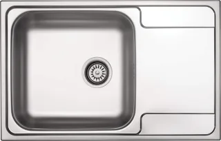 Neuesbad 1-Becken Spüle mit Abtropffläche, DECOR, 790x500x170, 3,5'' mit Zubehör NB1DEZEO311C1
