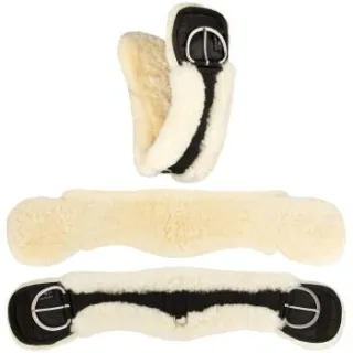 Equinate Western Mondgurt anatomisch Lammfell naturfarben 85 cm