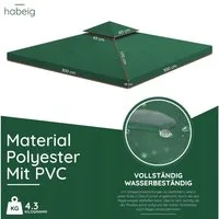 habeig Pavillon-Ersatzdach Pavillondach 360g/m² PVC 3x3m WASSERDICHT -- NEU: inkl. DACHSPANNER, 360,00 g/m², 100% wasserdicht