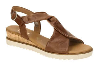 Gabor 82.751 Damen Sandalette Braun Camel Wedge Keilabsatz Echtleder Comfort