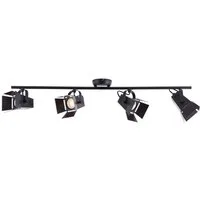 Brilliant Deckenstrahler Movie, LED wechselbar, Warmweiß, LED Spotrohr 4flg schwarz matt