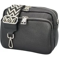Adel Bags Schultertasche BELLA Umhängetasche für Damen, Schultertasche mit 2 Wechselriemen, echtes Leder, hergestellt in Italien