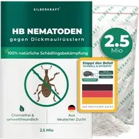 Silberkraft Insektenvernichter HB-Nematoden gegen Larven von Dickmaulrüssler, Gartenlaubkäfer & mehr, biologische Schädlingsbekämpfung für Garten & Topfpflanzen