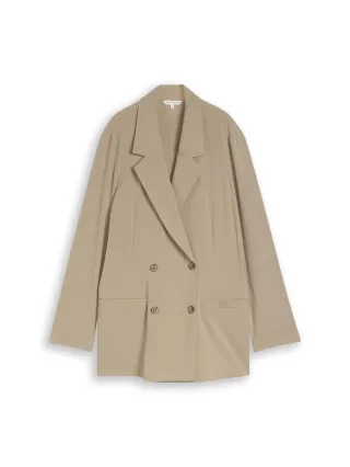 Tom Tailor - Loose Fit Blazer mit Taschen silver olive - Gr. - 38
