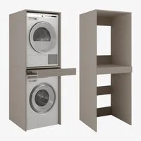 Platan Room Waschmaschinenumbauschrank Waschmaschinenschrank für Waschmaschine & Wäschetrockner Waschmaschine Trockner Schrank mit Ausziehbrett Überbauschrank