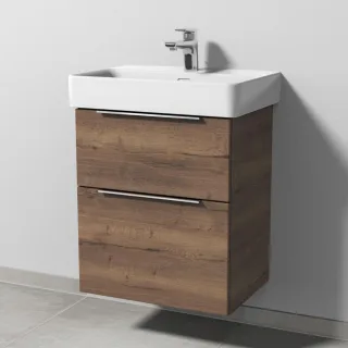 Sanipa 3way Waschtischunterbau zu Laufen Pro S Waschtisch mit 2 Auszügen, Eiche-Tabak UM78550