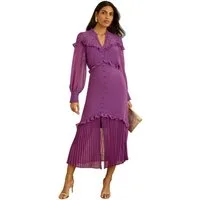 Love & Roses Midikleid Love & Roses Plissiertes Chiffon-Midikleid (1-tlg)