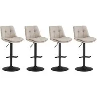VASAGLE Barhocker Barstühle (Set, 4 St), höhenverstellbar, drehbar, Flanell