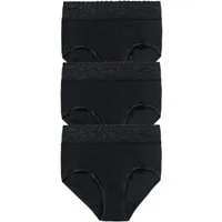 Speidel Taillenslip Natalie (3er Pack) bequem, dekorativ, weich, elastisch, mit Spitze, Baumwolle