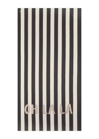 Handtuch mit Streifen und OH LA LA-Schriftzug schwarz - Gr. - one size