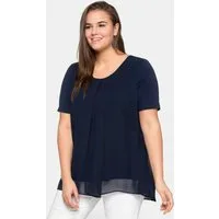 Sheego T-Shirt Blusenshirt Kurzarm im Lagenlook