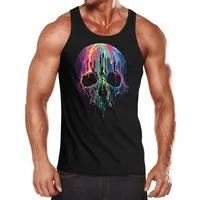 MoonWorks Tanktop Totenkopf Herren Tanktop Melting Skull Moonworks® mit Print