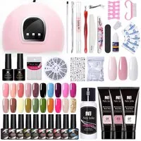 KINSI Lichthärtungsgerät 48-teiliges Gel Nagel Set inkl. UV Lampe & 10 Farben, Komplettset für Nail Art,Für langlebigen Glanz