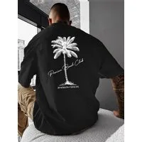 RMK T-Shirt Herren Shirt Basic Rundhals Palme Urlaub aus 100% Baumwolle