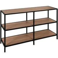 casa NOVA Regal RAMON, 3 Fächer, Eiche Dekor, Schwarz, Metall, B 120 x H 80 x T 34 cm
